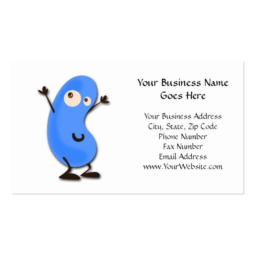 Cute Blue Bean Monster Business Card Templates (front side)