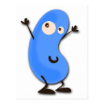 Cute Blue Bean Monster Postcard