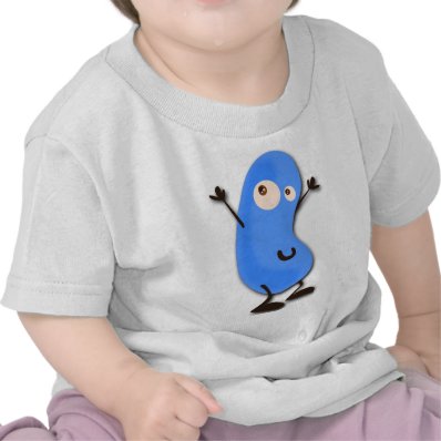 Cute Blue Bean Monster Tee Shirts