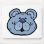 cute blue bear face mouse mat