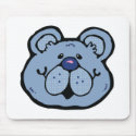 cute blue bear face mousepads