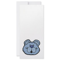 cute blue bear face custom rack cards