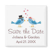 Cute blue bird bride groom save the date magnet magnets
