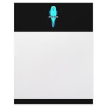 Cute Blue Bird. Parakeet. Black Letterhead Design