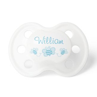 Cute Blue Bumblebees Personalized Custom Pacifier
