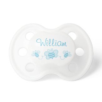 Cute Blue Bumblebees Personalized Custom Pacifier