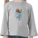 Cute Blue Bunny Flying With Balloons On White shirt