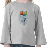 Cute Blue Bunny Flying With Balloons On White t-shirts
