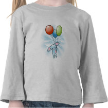 Cute Blue Bunny Flying With Balloons On White t-shirts