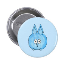 Cute Blue Bunny Rabbit. Button