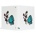 cute blue butterfly and flowers binders