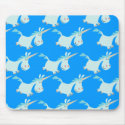 Cute Blue Cartoon Unicorn Herd!! mousepad
