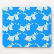 Cute Blue Cartoon Unicorn Herd!! mousepad by Lioness_Graphics Cute Blue Cartoon Unicorn Herd!! mousepad