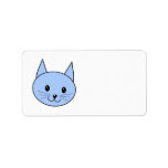 Cute Blue Cat Address Label