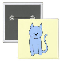 Cute Blue Cat Cartoon Pin