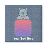 Cute Blue Cat Your Photo Personalized Magnet Cute Blue Cat Your Photo Personalized Magnet