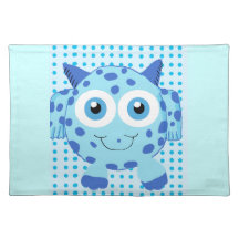 Cute Blue Cow Critter American MoJo Placemat