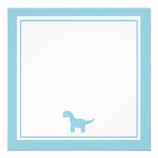 Cute Blue Dinosaur Baby Shower Invitation