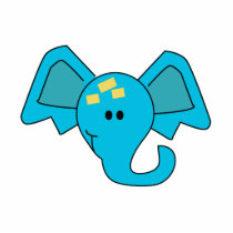 Cute Blue Elephant Face photo sculptures by cutespot Cute Blue Elephant Face photo sculptures
