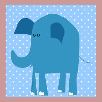 Cute Blue Elephant posters