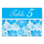 Cute blue flowers Table Number Card cards