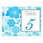 Cute blue flowers Table Number Postcard postcards
