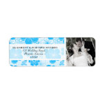 Cute blue flowers Wedding Address Label labels