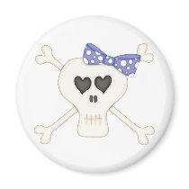 Cute Blue Goth Crossbones magnets