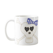Cute Blue Goth Crossbones mugs