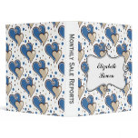 cute blue hearts girly,personalized binder