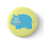 Cute Blue Hippo buttons