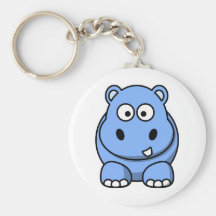 Cute Blue Hippo Keychains