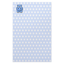 Cute Blue Hippo Personalized Stationery