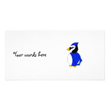 Cute blue jay photo card template