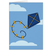Cute Blue Kite Note Cards
