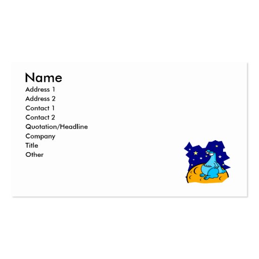 Cute Blue Martian Business Cards (front side)