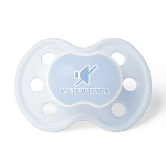 Cute Blue Mute Button Funny Pacifiers