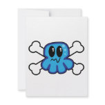 cute blue octopus and crossbones announcement