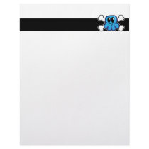 cute blue octopus and crossbones letterhead design