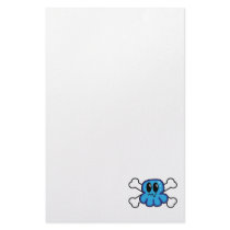 cute blue octopus and crossbones stationery design