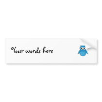 Cute blue owl bumper stickers