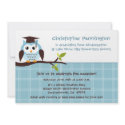 Cute blue owl elementary boy's graduation party invitation