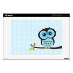 Cute Blue Owl Laptop Skin