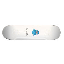 Cute blue owl skateboard