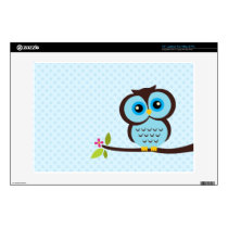 Cute Blue Owl Laptop Skin