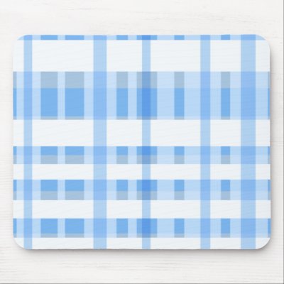 Cute Blue Plaid Mousepad by SayItNow
