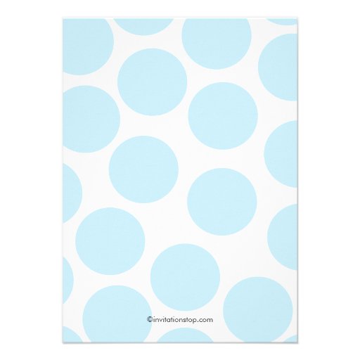 Cute Blue Polka Dots Cross Baptism Invitation