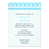 Cute blue polka dots wedding invitations