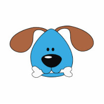 Cute Blue Puppy Dog with Bone photo sculptures by cutespot Cute Blue Puppy Dog with Bone photo sculptures