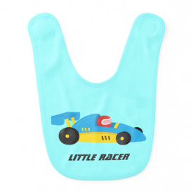 Cute Blue Race Car for The Little Racer Baby Bibs